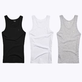 Pack De 3 Débardeur Blanc Noir Gris En Pur Coton Homme