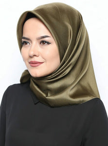 Foulard ,écharpes carrées en satin de soie Turc - Couleurs Fonce