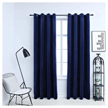 Charger l&#39;image dans la galerie, 2 panneaux de rideaux opaque salon chambre a coucher Bleu
