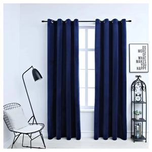2 panneaux de rideaux opaque salon chambre a coucher Bleu