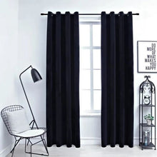 Charger l&#39;image dans la galerie, 2 panneaux de rideaux opaque salon chambre a coucher Noir
