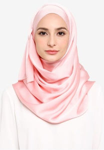 Chale en satin de soie  Long -Rose bonbon