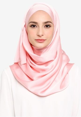 Chale en satin de soie  Long -Rose bonbon