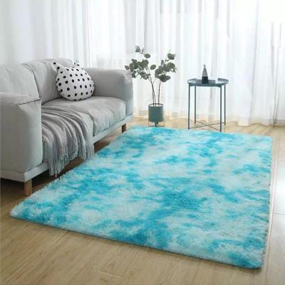 Tapis Fourrure sejour chambre à coucher 1.50 x 200cm- Turquoise