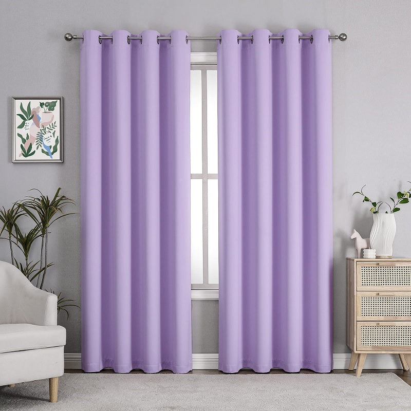 Lot  2 panneaux de rideaux opaque salon chambre a coucher-Violet