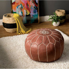 Charger l&#39;image dans la galerie, Pouf de cuir Decoration pour salon marocain
