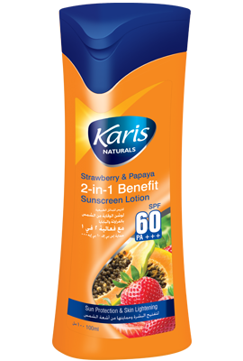 Lotion SPF 60 PA +++ à base de papaye et fraise 100ml